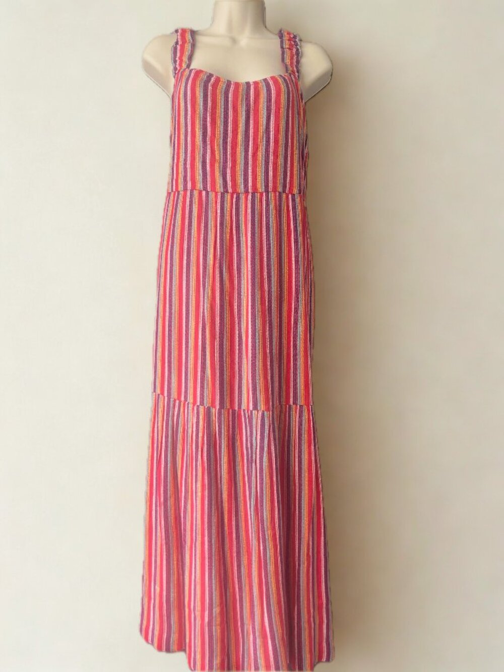 Liverpool Los Angeles Striped Midi Sundress Womens Medium